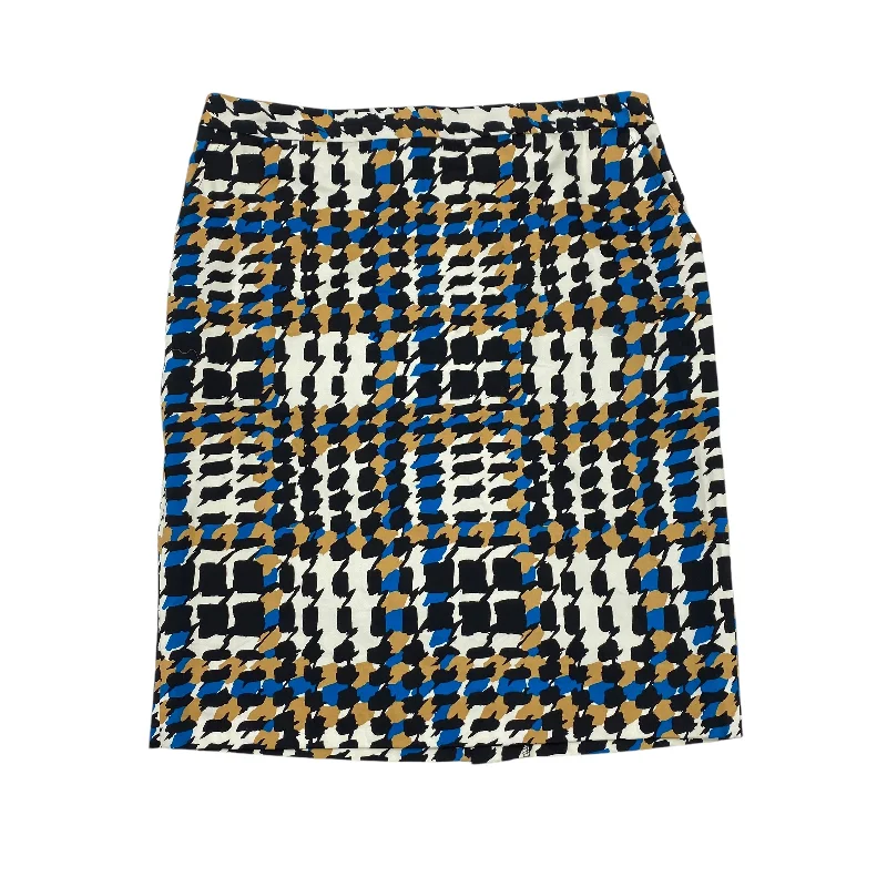 Skirt Midi By Charter Club In Blue & Tan, Size:14