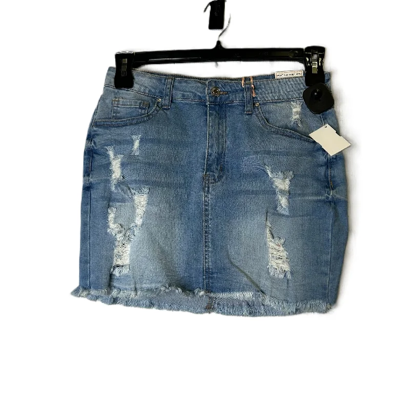 Skirt Mini & Short By Wax Jeans In Blue Denim, Size: M