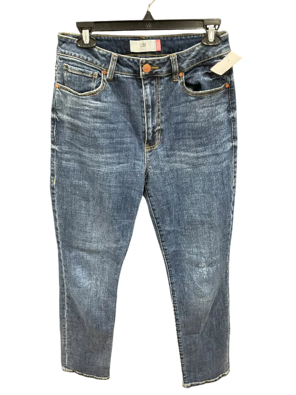 Jeans Straight By Cabi In Blue Denim, Size: 6