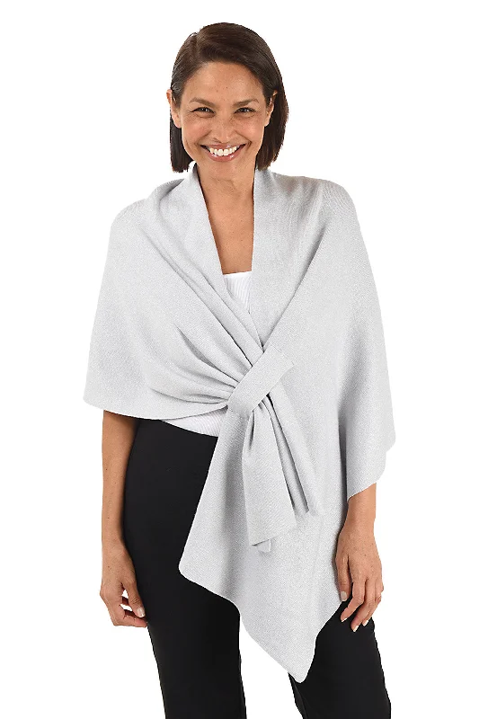 Silver Shimmer Keyhole Knit Wrap