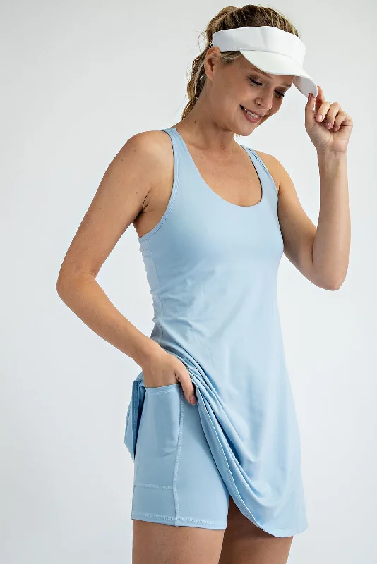 Light Blue Tennis Romper Dress