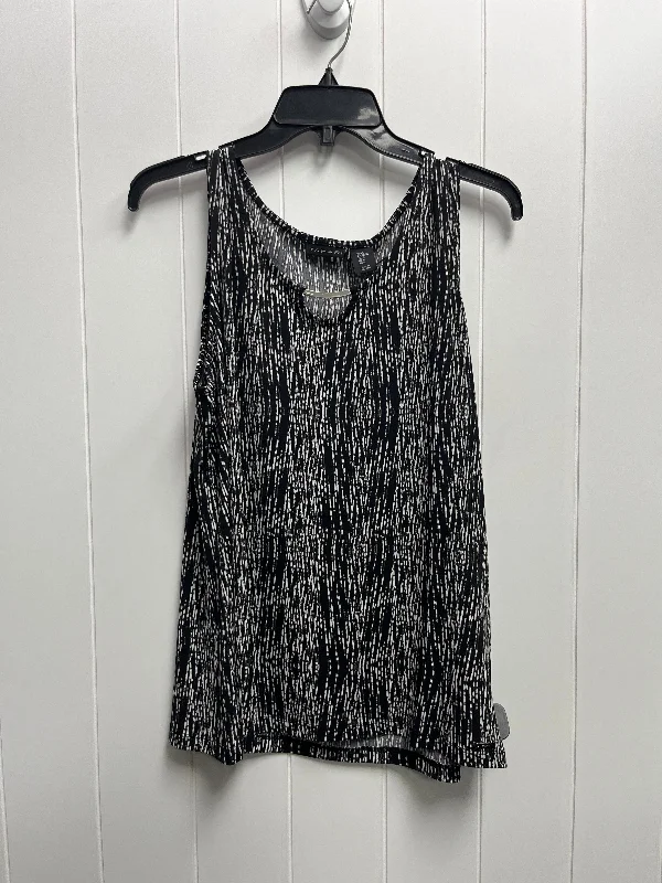 Black & White Top Sleeveless Tahari By Arthur Levine, Size Xl