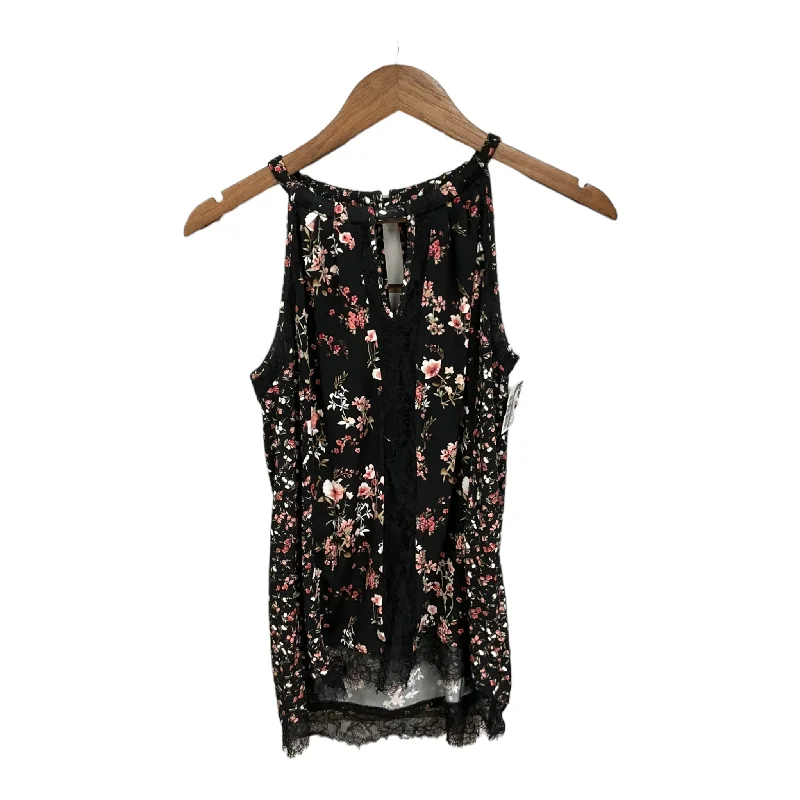 Floral Print Top Sleeveless White House Black Market, Size S