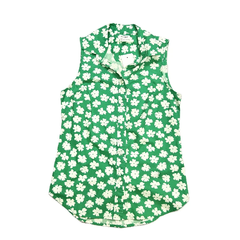 Green Top Sleeveless By J. Crew, Size: Xxs