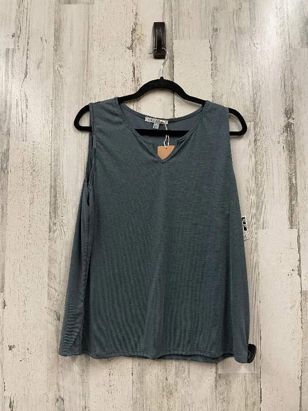 Grey Top Sleeveless Green Envelope, Size Xl