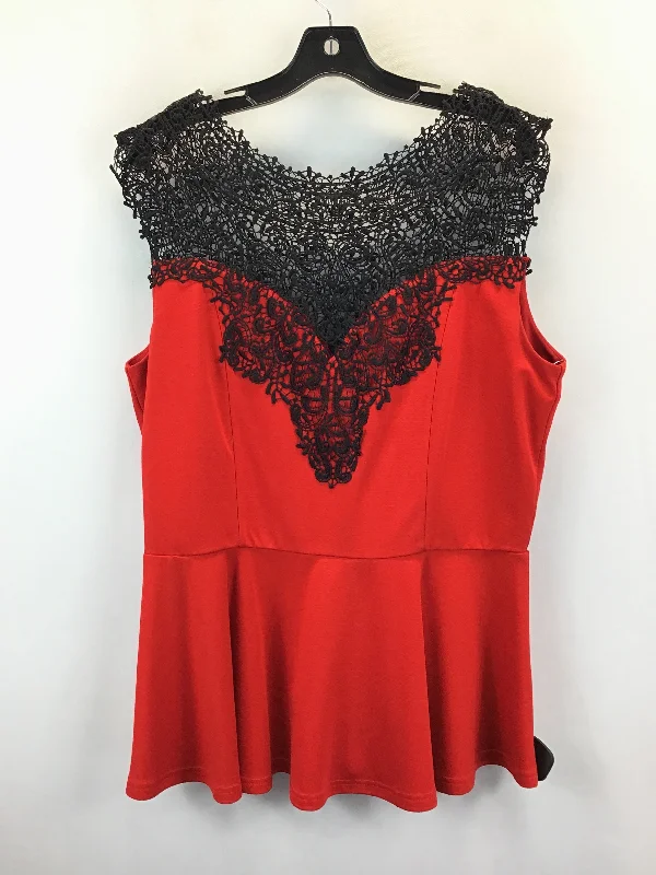 Red Top Sleeveless City Chic, Size M