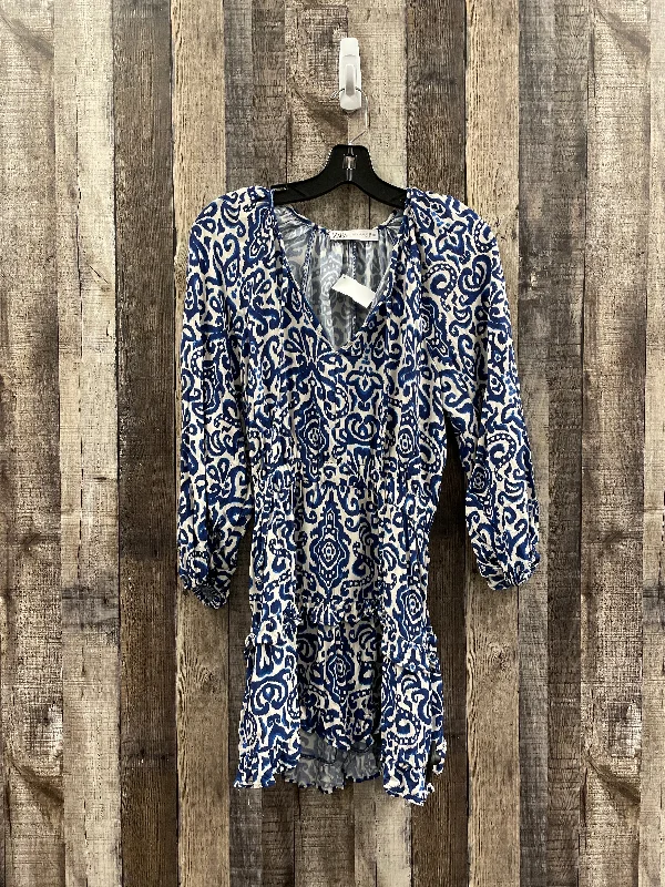 Blue Dress Casual Short Zara, Size M