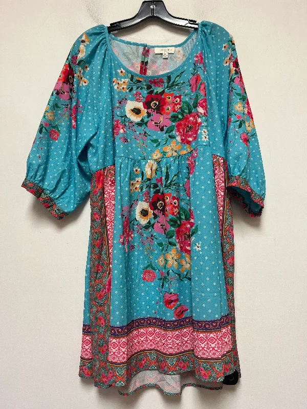 Floral Print Dress Casual Short Umgee, Size 1XL