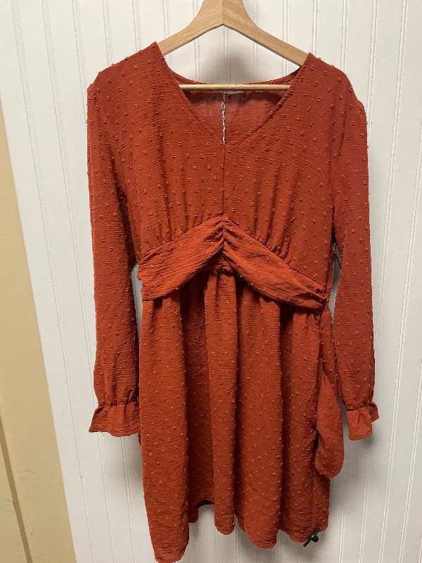 Orange Dress Casual Short Clothes Mentor, Size L