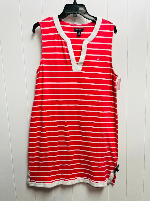 Pink & White Dress Casual Short Nautica, Size Xl