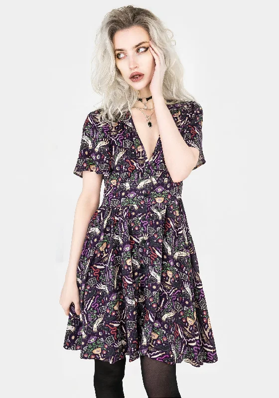 Modern Mystic Button Up Mini Dress