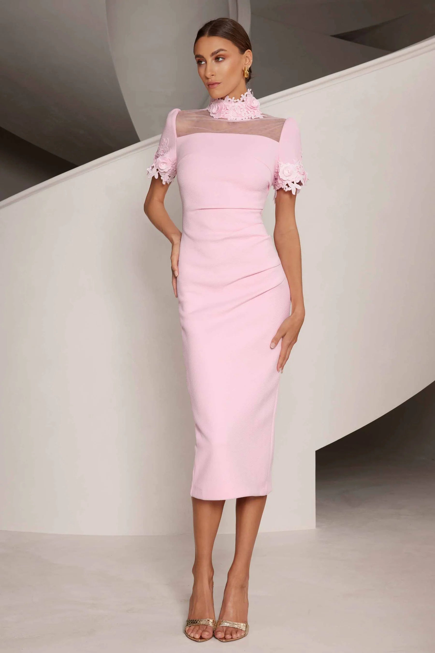 Elle Zeitoune Anne Midi Dress - Pink