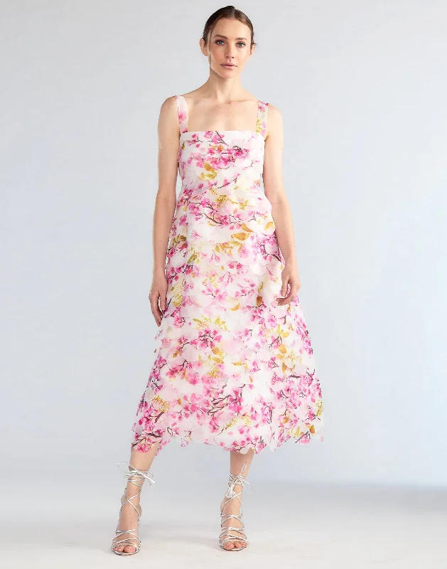 Scalloped Petal Midi Dress