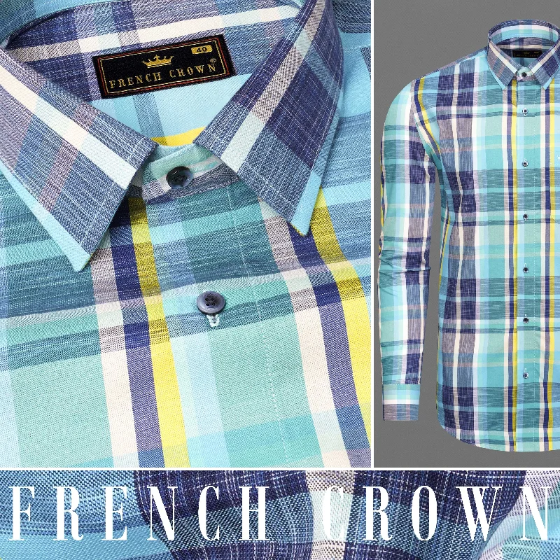 Charlotte and East Bay Blue Plaid Royal Oxford Shirt