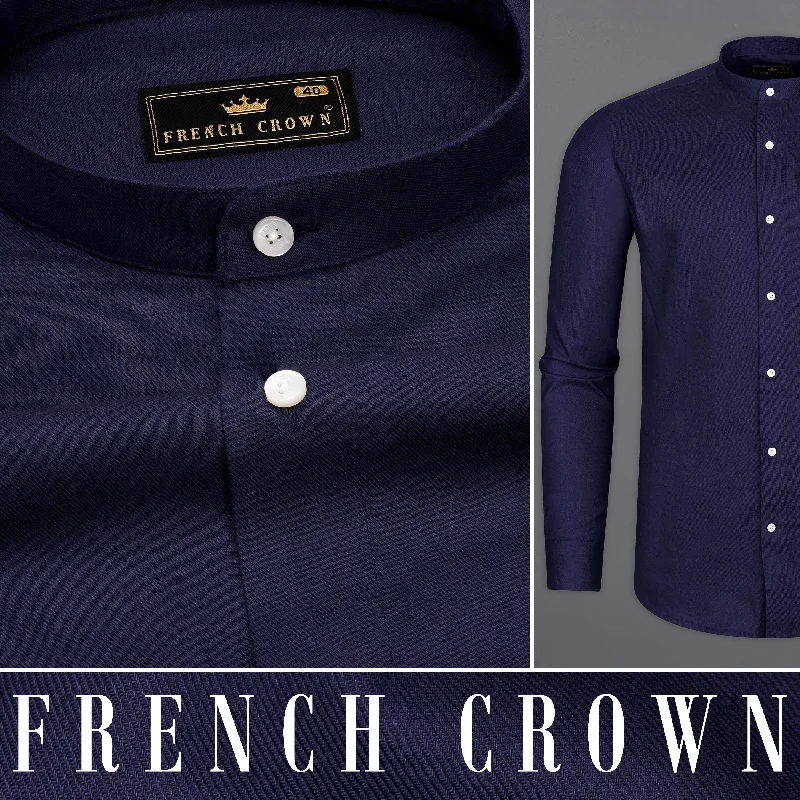 Haiti Navy Blue Twill Premium Cotton Shirt