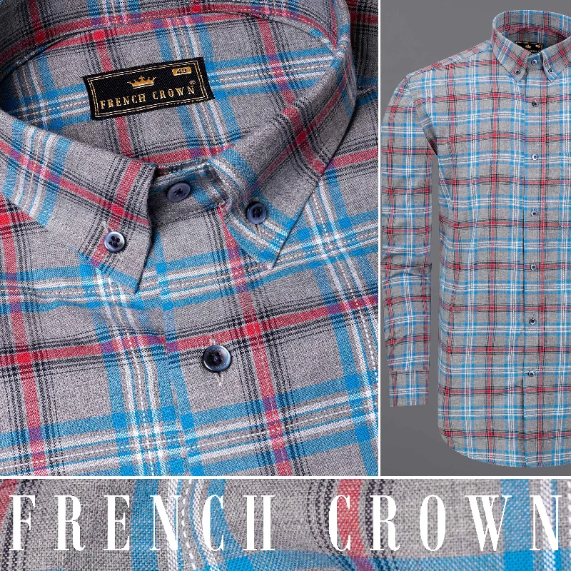 Venus Grey Multicolor Plaid Royal Oxford Shirt