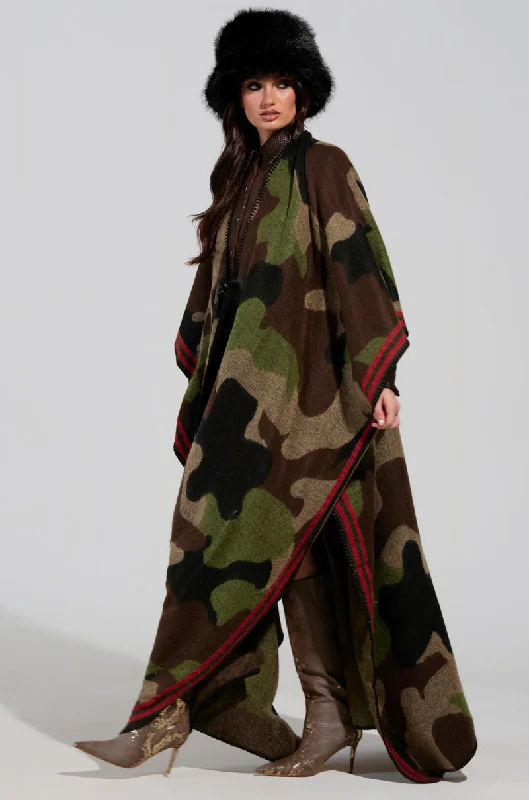 CAMO NIGHTS MAXI PONCHO