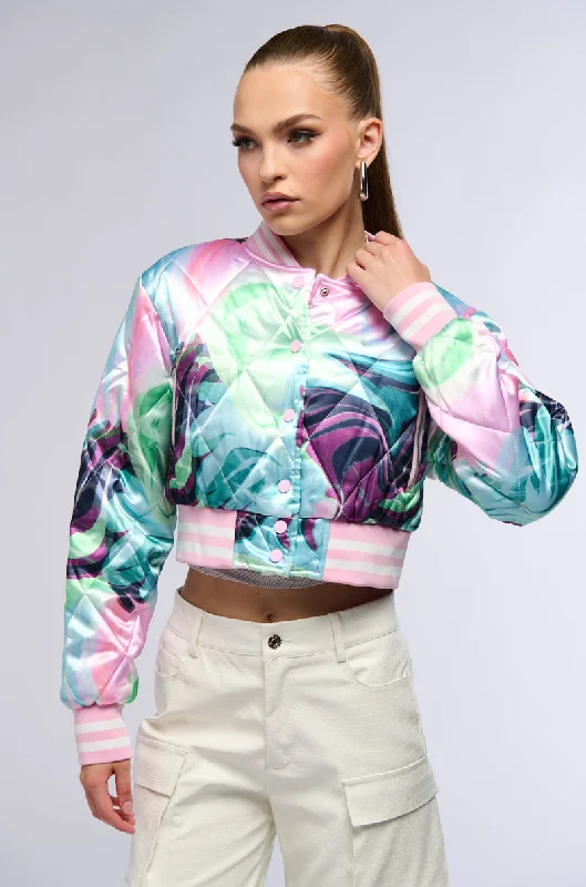 HEART TO HEART SATIN BOMBER