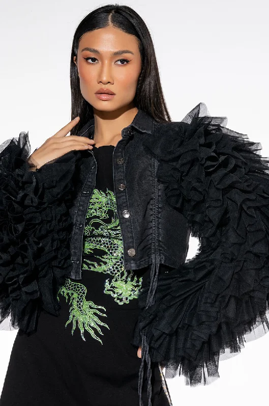 HIGHWAY TO HELL RUFFLE ARM JACKET