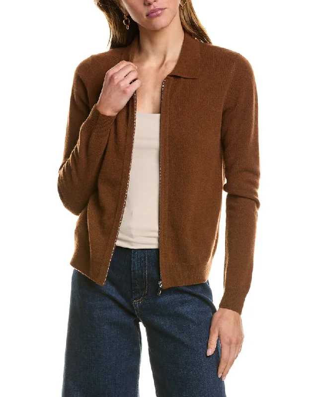 Kier + J Zip Cashmere Bomber Sweater