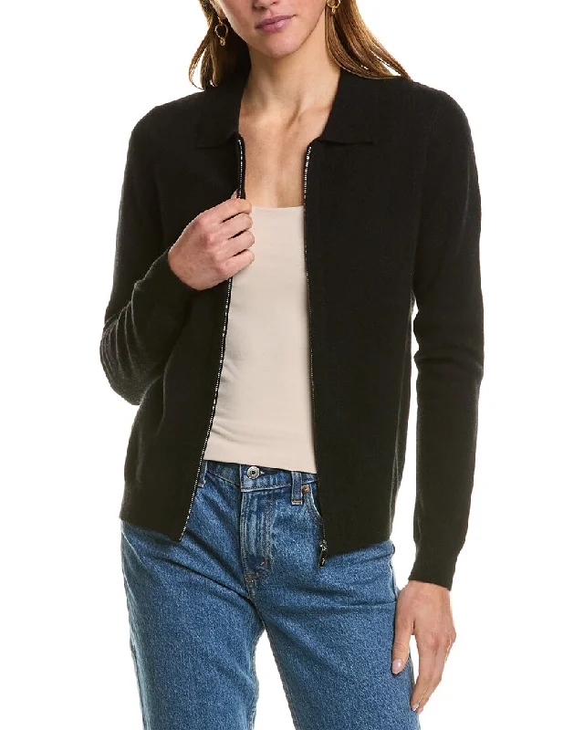 Kier + J Zip Cashmere Bomber Sweater