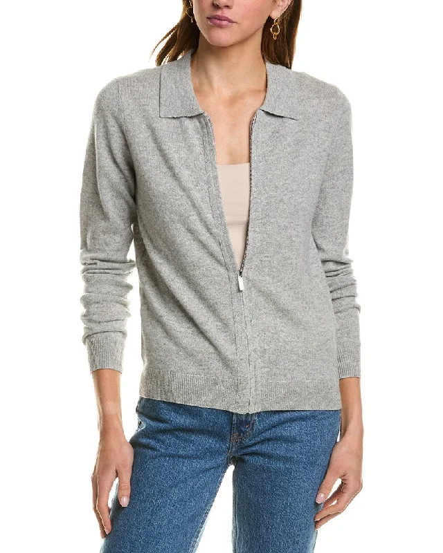 Kier + J Zip Cashmere Bomber Sweater