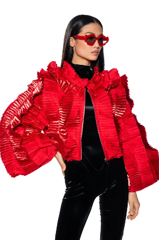 ONE NIGHT RUFFLE ZP UP BOMBER