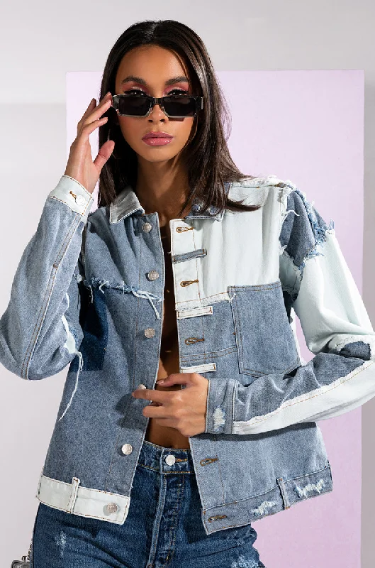 PATCH WORK BOYFRIEND DENIM JACKET