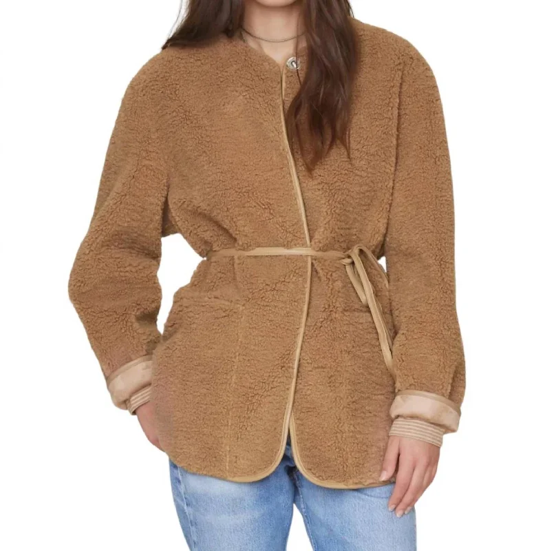 Sinclair Suede Coat In Driftwood