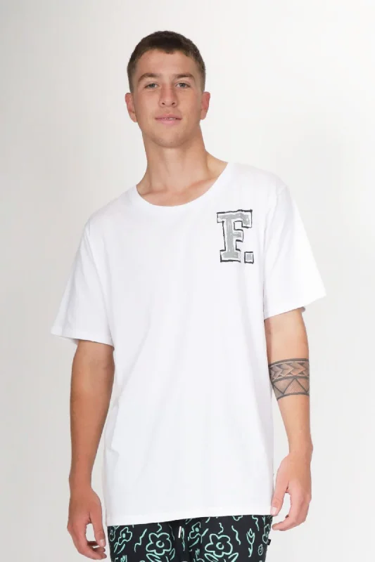 Federation Mens Staple Tee Big F White