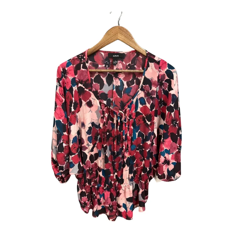 Top Short Sleeve By Alfani In Floral Print, Size: L