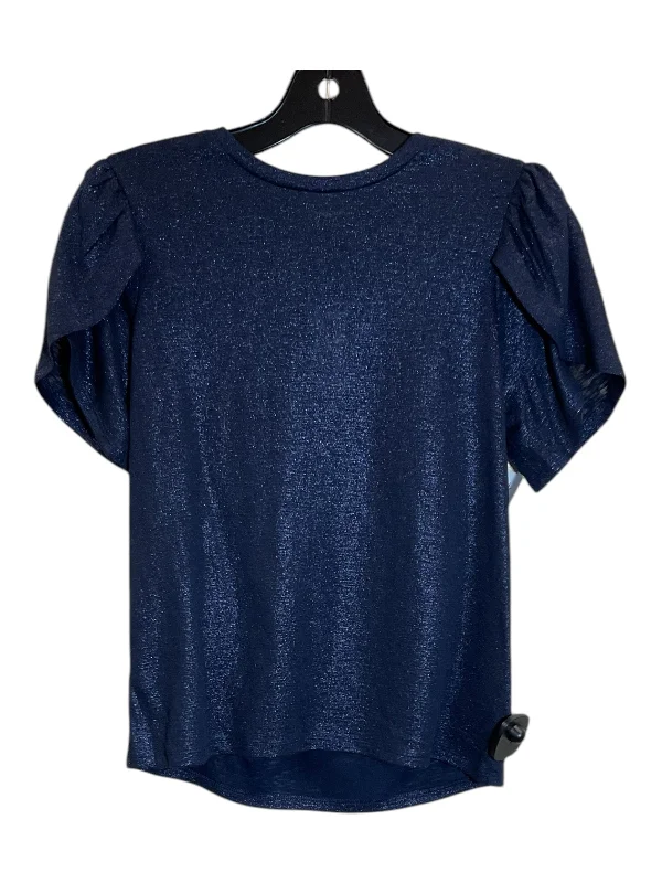 Top Short Sleeve By Express In Navy, Size: Xs